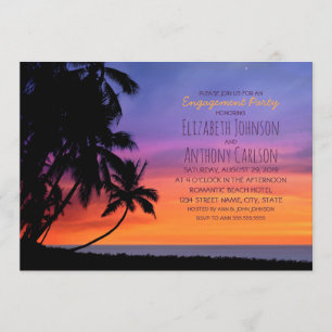 Invitation Partie de fiançailles hawaïenne de plage de