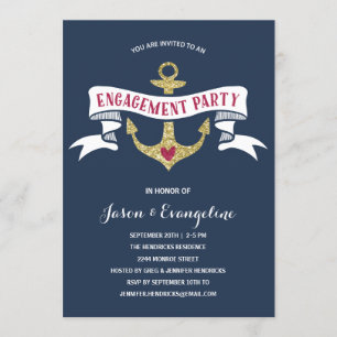 Invitation Partie de fiançailles nautique