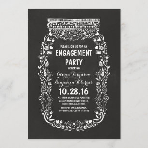 Invitation Partie de fiançailles rustique de pot de maçon de