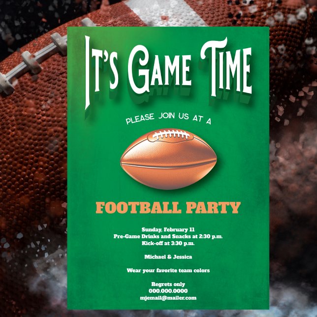 Invitation Partie de football (Get ready for the ultimate football game party with our Football Game Party Invitation.)