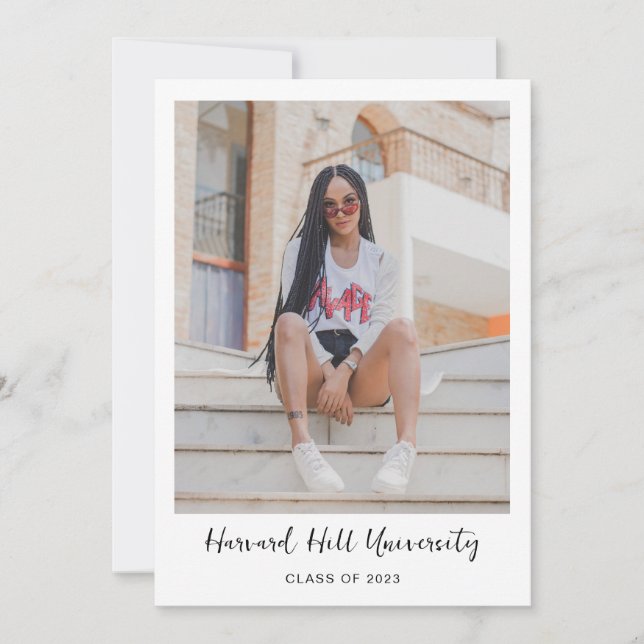 Invitation Partie de graduation de script minimal simple (Devant)