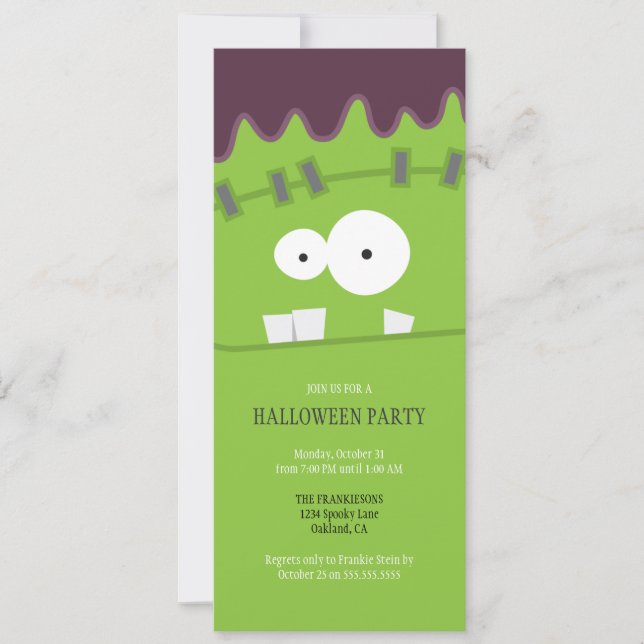 Invitation Partie de Halloween de visage de monstre de (Devant)