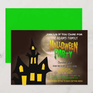 Invitation Partie de Halloween hantée par cimetière