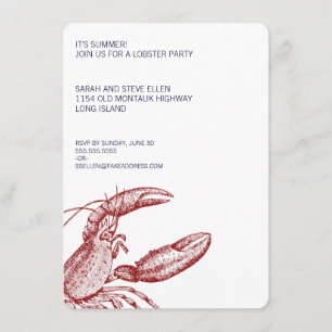 Invitation Partie de homard
