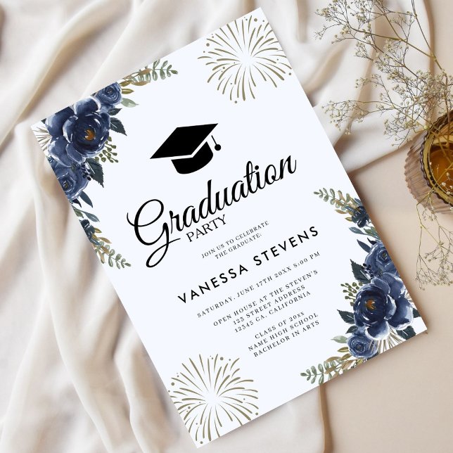 Invitation Partie de la casquette de graduation de la marine  (Créateur téléchargé)