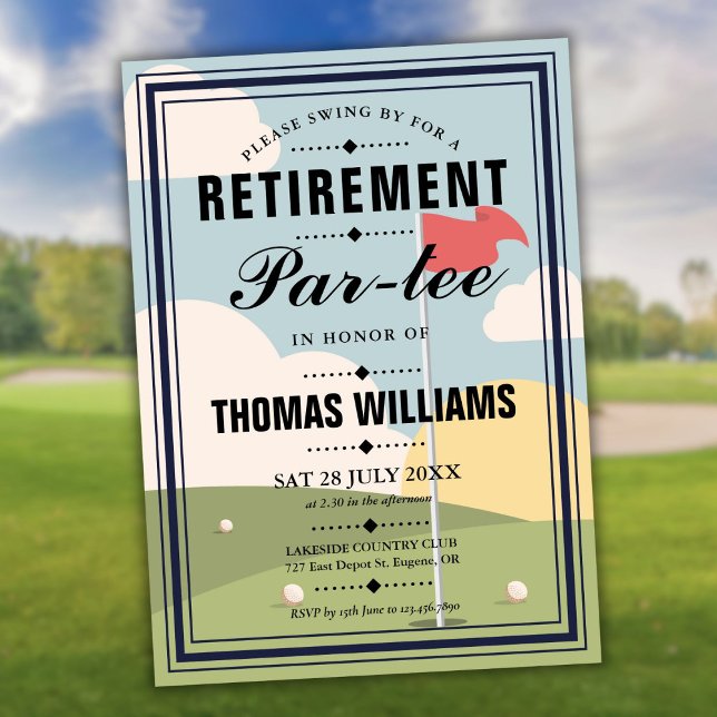 Invitation Partie de la retraite de golf (Golf Retirement Partee Party Invitation)