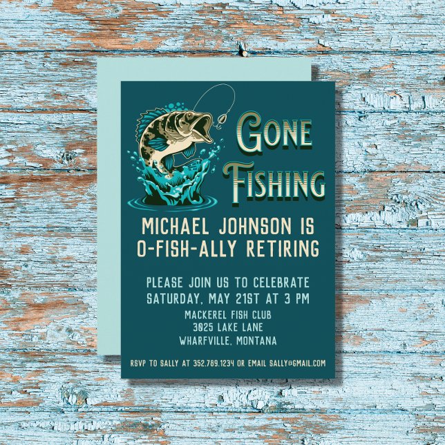 Invitation Partie de la retraite de pêche - Pêche terminée (Créateur téléchargé)
