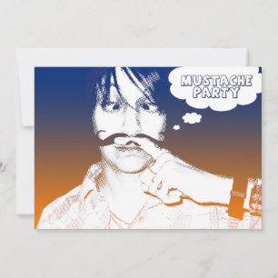 Invitation partie de moustache : staches comiques