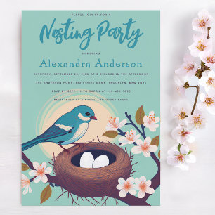 Invitation Partie de nidification OEufs de nid Flore