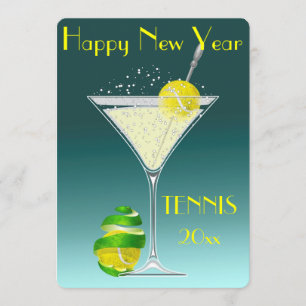 Invitation Partie de nouvelle année de Martini de tennis