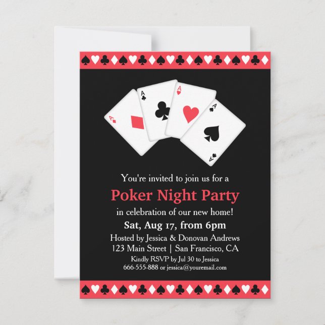 Invitation Partie de pendaison de crémaillère de nuit de jeu (Devant)