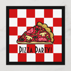 Invitation Partie de pizza de tranche de pizza