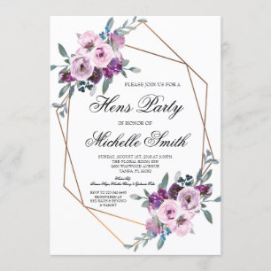 Invitation Partie de poules géométrique florale de Boho de