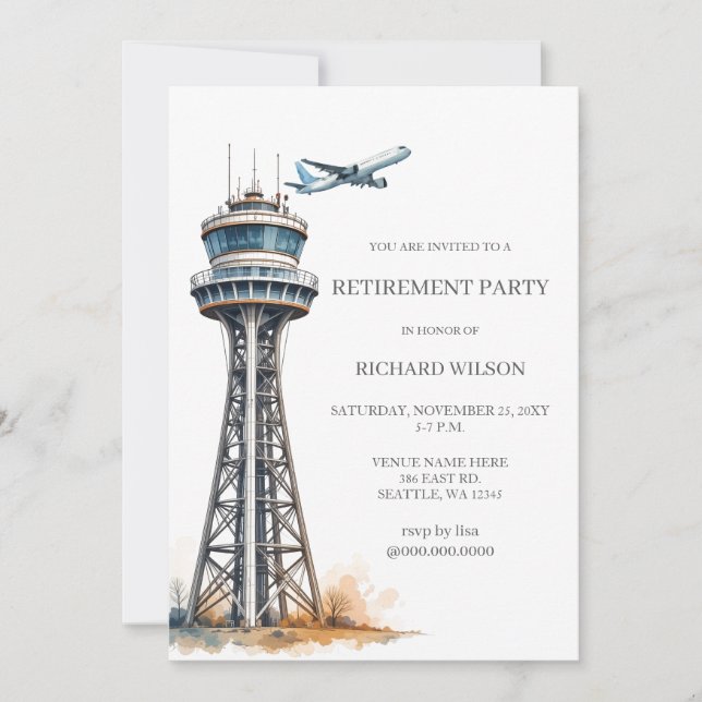 Invitation Partie de retrait du contrôleur de la circulation  (Devant)