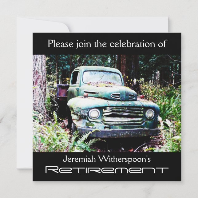 Invitation Partie de retraite antique de camion (Devant)