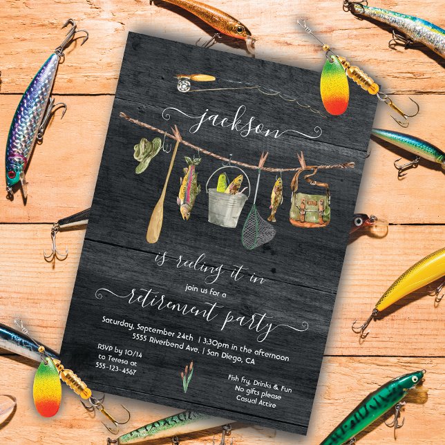 Invitation Partie de retraite de la bobine de pêche (Créateur téléchargé)