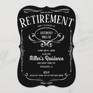 Invitation Partie de retraite d'étiquette de whiskey