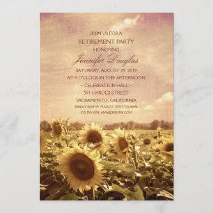 Invitation Partie de retraite florale de gisement rustique de