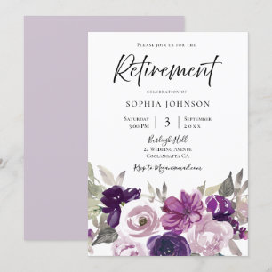 Invitation Partie de retraite florale de la lavande violette 