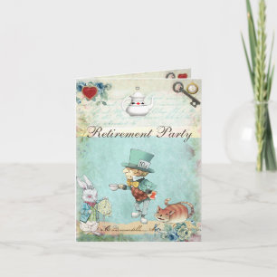 Invitation Partie de retraite folle du pays des merveilles de