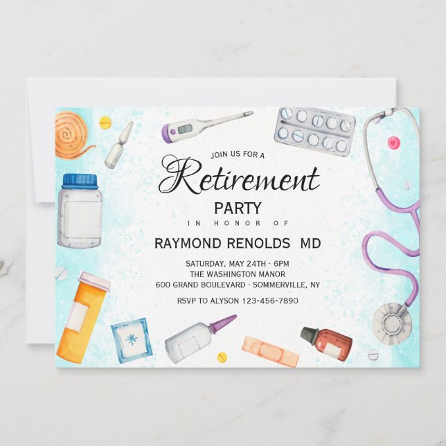 Invitation Partie de retraite Médicale (Devant)