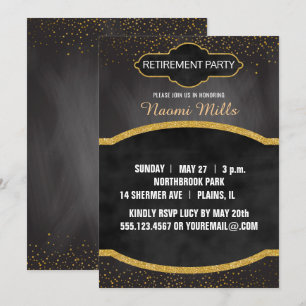 Invitation Partie de retraite noire de professeur de tableau