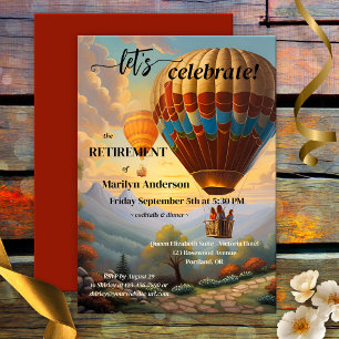 Invitation Partie de retraite vintage de ballon à air chaud