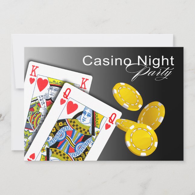 Invitation Partie de tisonnier de Las Vegas de nuit de casino (Devant)