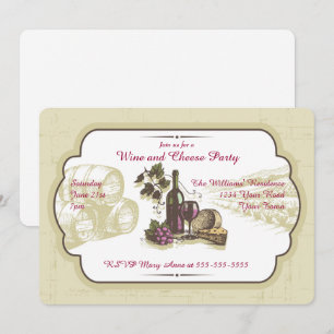 Invitation Partie de vin et de fromage