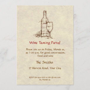 Invitation Partie d'échantillon de vin