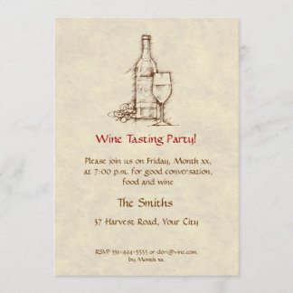 Invitation Partie d'échantillon de vin