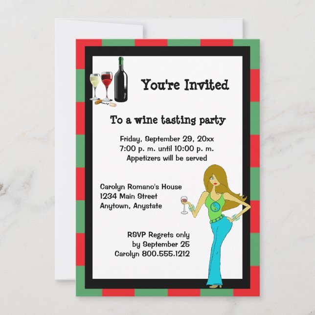 Invitation Partie d'échantillon de vin de WineDiva (Devant)