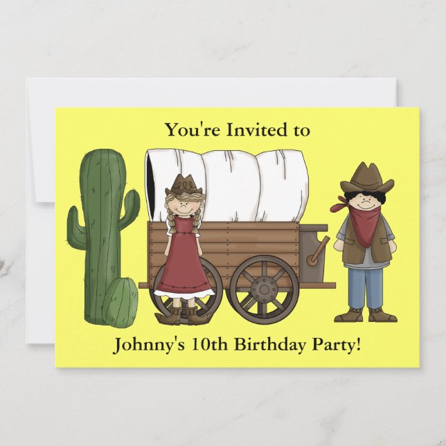 Invitation Partie d'enfant de cowboy ou de cow-girl - enfants (Devant)