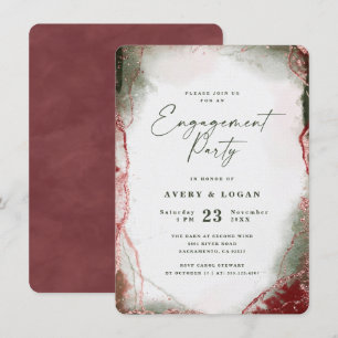 Invitation Partie d'engagement Abstraite Ethérée Terra Rosa