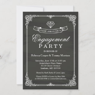 Invitation Partie d'engagement au diamant du cadre de tableau