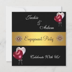 Invitation Partie d'engagement Black Red White Loons