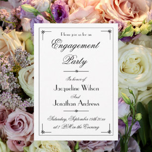 Invitation Partie d'engagement Chic Elégant Parti personnalis