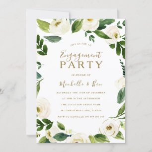 Invitation Partie d'engagement de la couronne blanche moderne