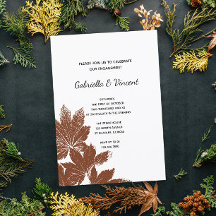 Invitation Partie d'engagement de la feuille d'automne Brown