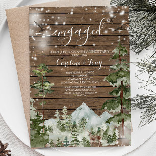 Invitation Partie d'engagement de la forêt de pin à bois rust