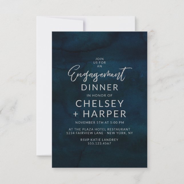 Invitation Partie d'engagement de la marine Luster Dark Blue  (Devant)