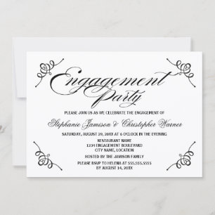 Invitation Partie d'engagement de l'élégance de la calligraph