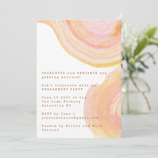 Invitation Partie d'engagement de Peinture à l'aquarelle Abst (Debout devant)