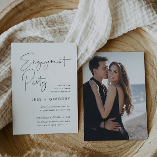 Invitation Partie d'engagement de script manuscrit minimal mo