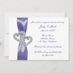 Invitation Partie d'engagement des Coeurs de Diamant Bleu Vio