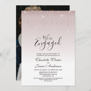 Invitation Partie d'engagement des diamants roses