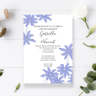 Invitation Partie d'engagement des marguerites bleues