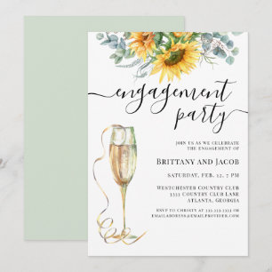 Invitation Partie d'engagement des Mariages de tournesol d'aq