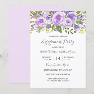 Invitation Partie d'engagement du Mariage Rose de lavande