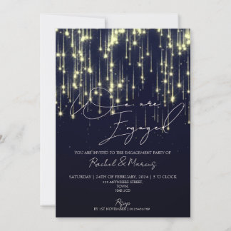 Invitation Partie d'engagement en calligraphie élégante moder